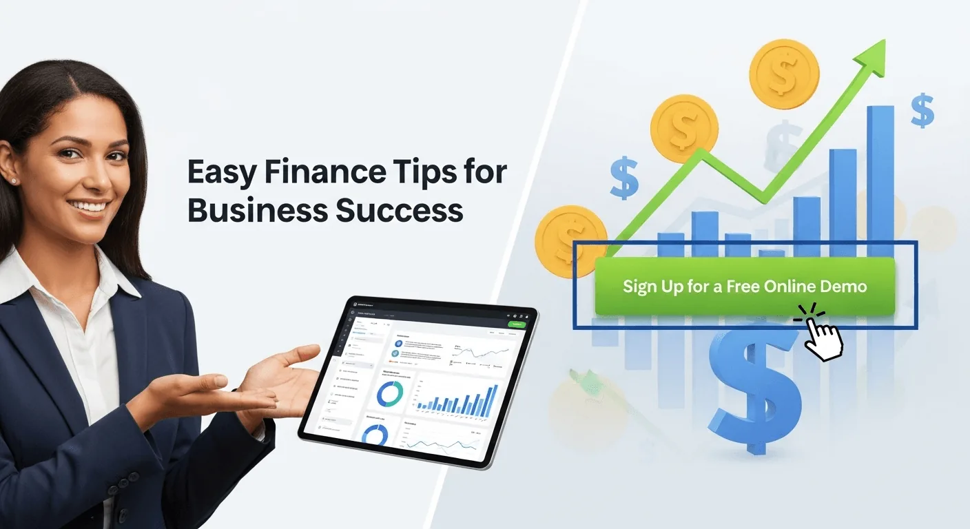 Example lead magnet: a free online demo offer for a finance software product